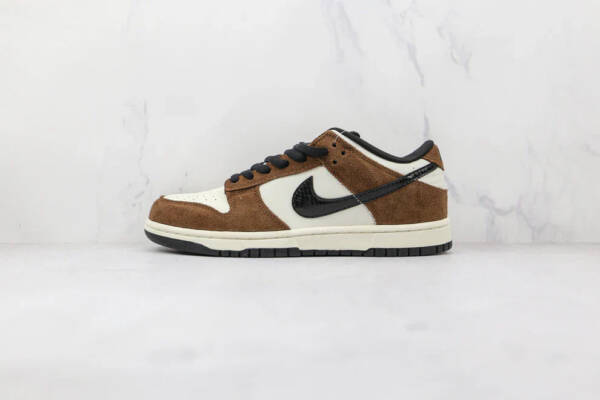 Nike SB Dunk Low White Black Trail End Brown - Imagem 2