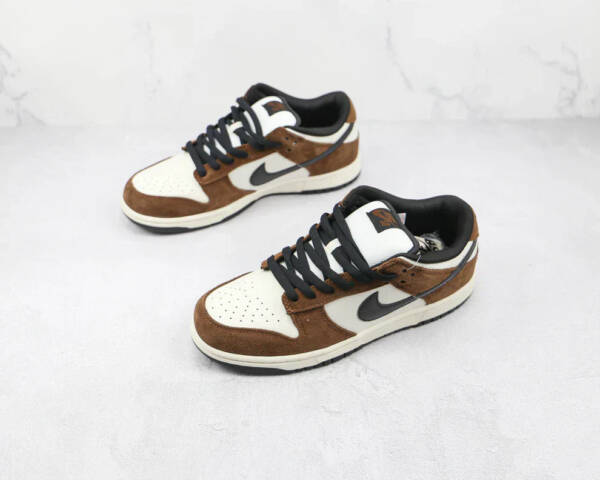Nike SB Dunk Low White Black Trail End Brown - Imagem 7