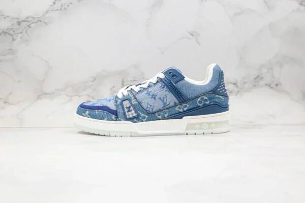 Louis Vuitton Trainer Sneaker Denim Monogram - Imagem 2
