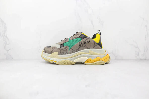 Gucci X Balenciaga The Hacker Project Triple S Beige Green Yellow - Imagem 2