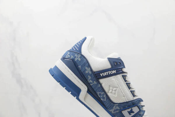 Louis Vuitton LV Trainer Monogram Denim White Blue - Imagem 6