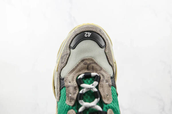 Gucci X Balenciaga The Hacker Project Triple S Beige Green Yellow - Imagem 3
