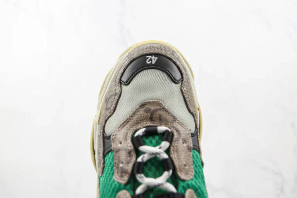 Gucci X Balenciaga The Hacker Project Triple S Beige Green Yellow - Imagem 3