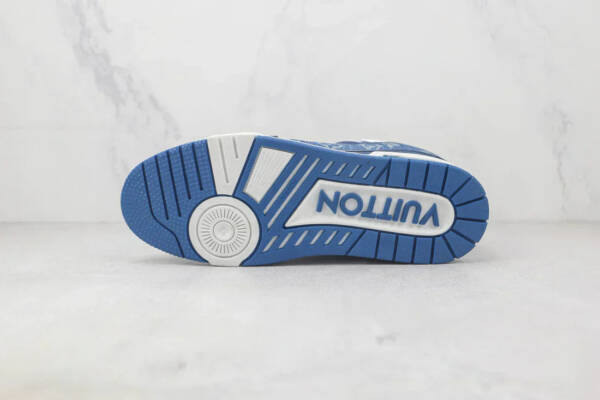 Louis Vuitton LV Trainer Monogram Denim White Blue - Imagem 8
