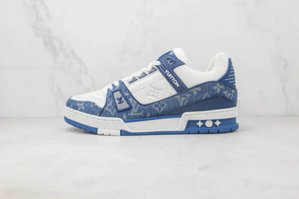 Louis Vuitton LV Trainer Monogram Denim White Blue - Imagem 2